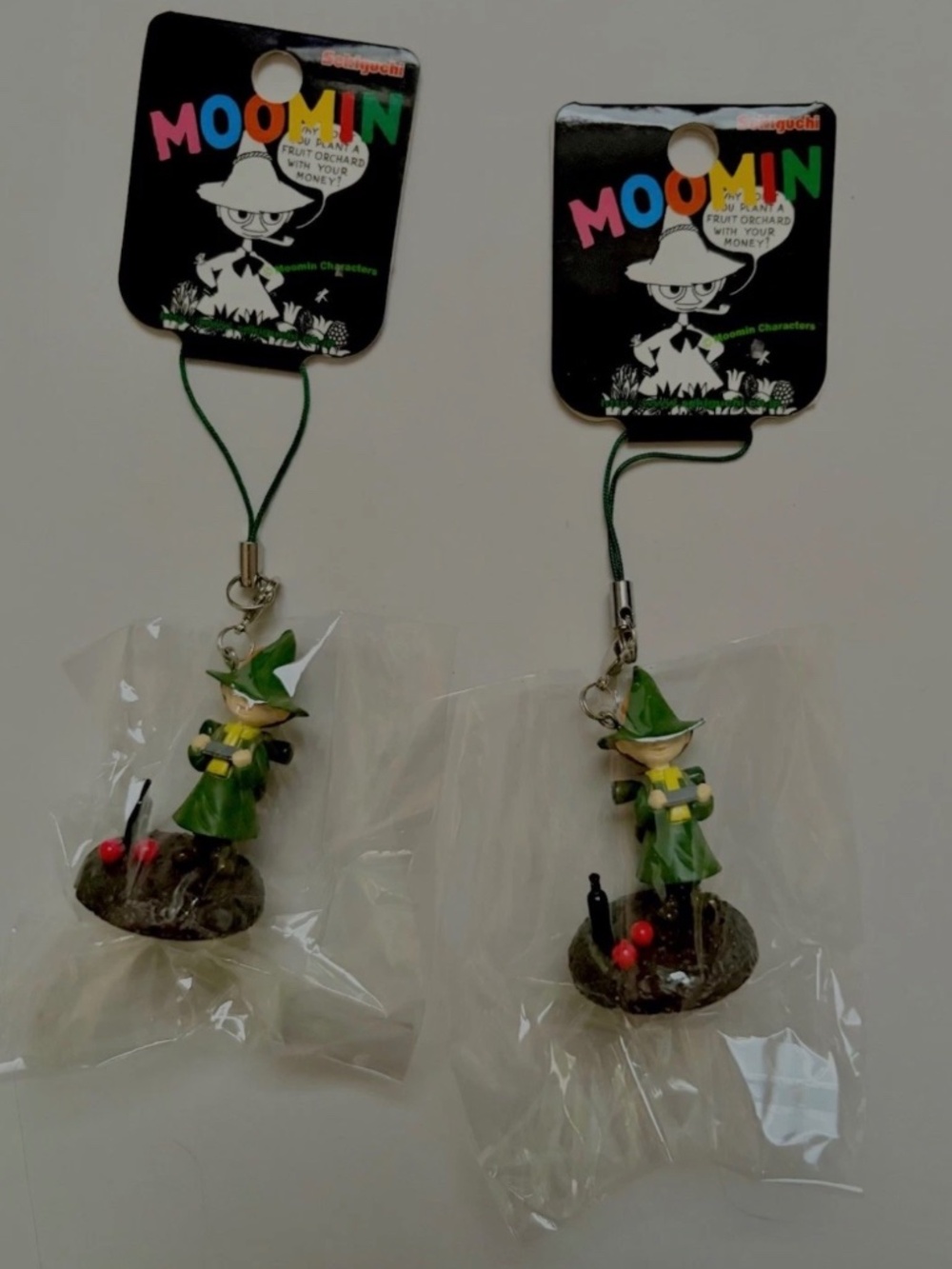 Moomin Snufkin Phone Strap Keychain Charm Japan Sekiguchi Cottagecore Set of 2